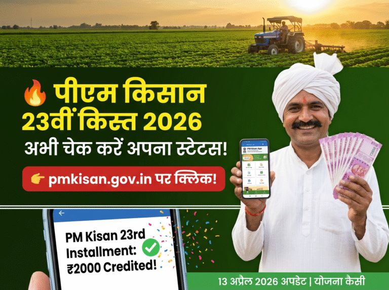 पीएम किसान 23वीं किस्त स्टेटस चेक अप्रैल 2026